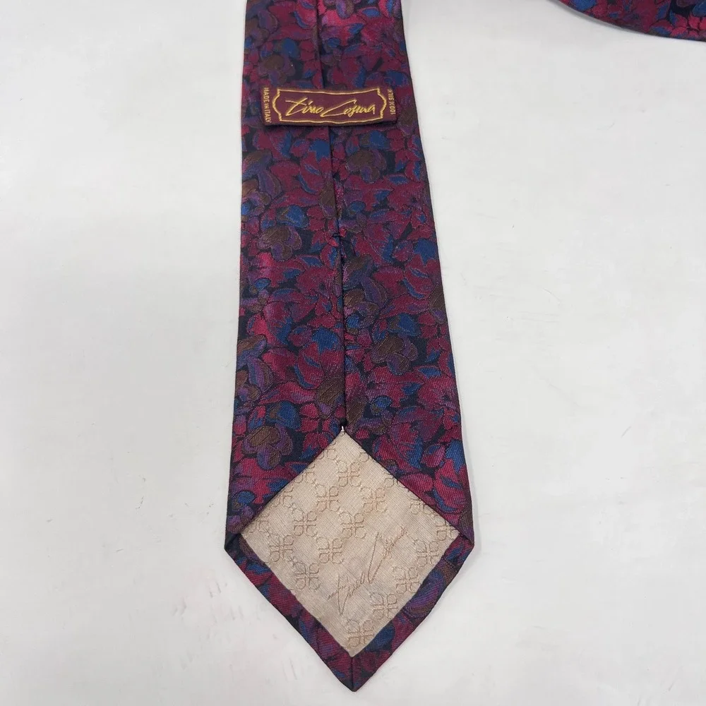 Tino Cosma 100% Silk Men's Tie Lightweight Floral Design‎ Made in Italy